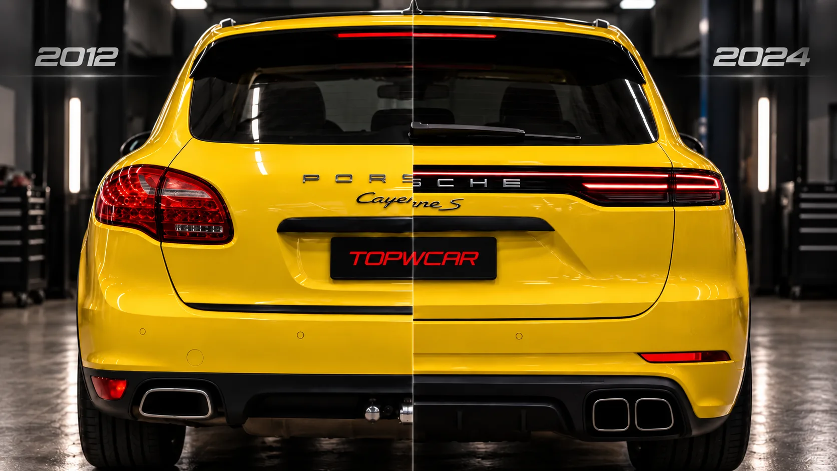 Porsche Cayenne S 2012 com traseira no visual 2024, antes e depois lado a lado